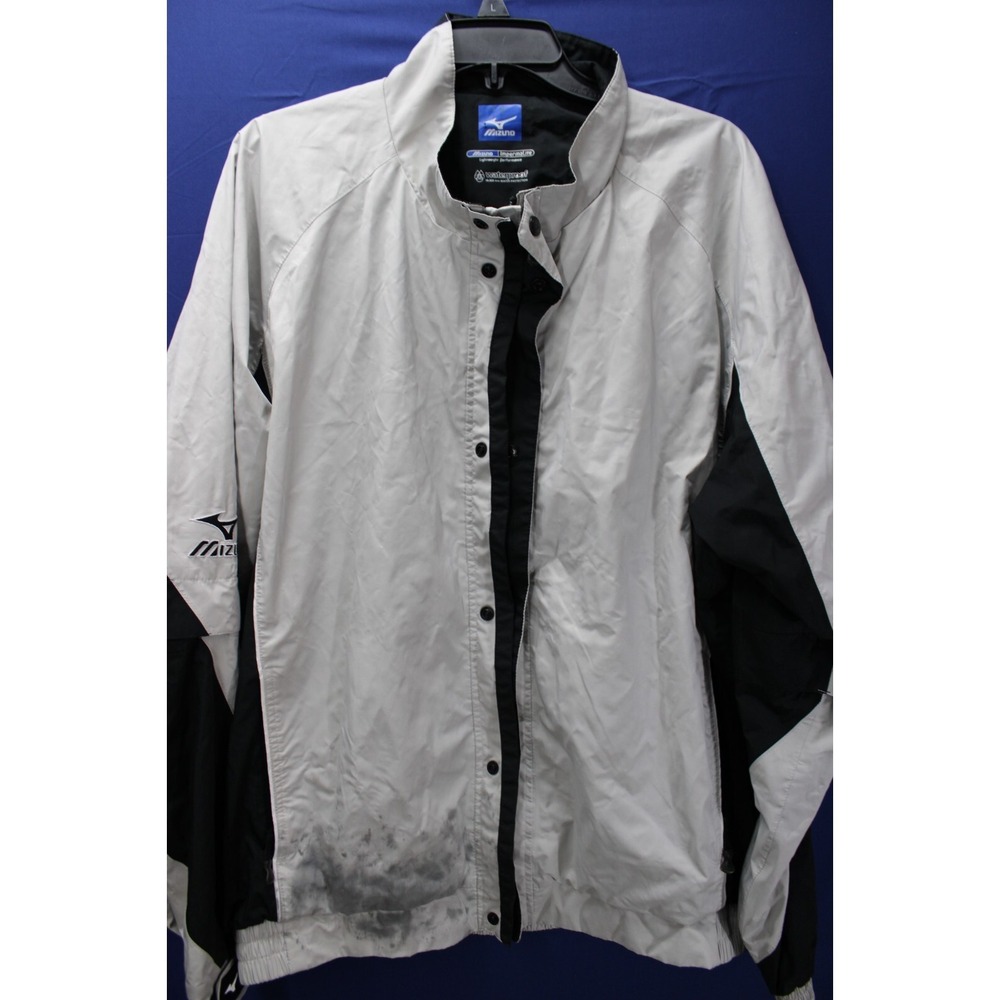 Mizuno Baseball Waterproof Jacket Silver Lightweight Performance‎ Size XL